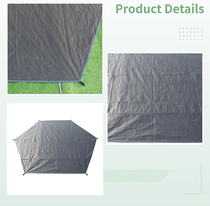 Large Octagonal Camping Tarp Floor Mat Waterproof Pe Sheet With Tie Strings 129.9 For Large Tents And Outdoor Use