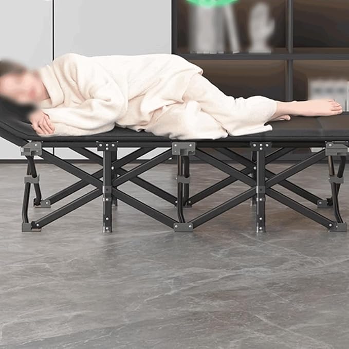 Steel Foldable Camping Bed with Soft Mattress Extra Wider Cots for Outdoor/Office/Beach Portable Folding Bed for Sleeping