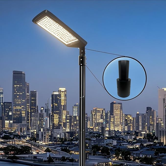 Light Pole Adapter Tenon - Heavy Duty Slip Fitter for 3 inch Round Pole &amp 2 3/8 inch Metal Outdoor Mounting Bracket for Shoebox Light Fixtures Post Top Lighting