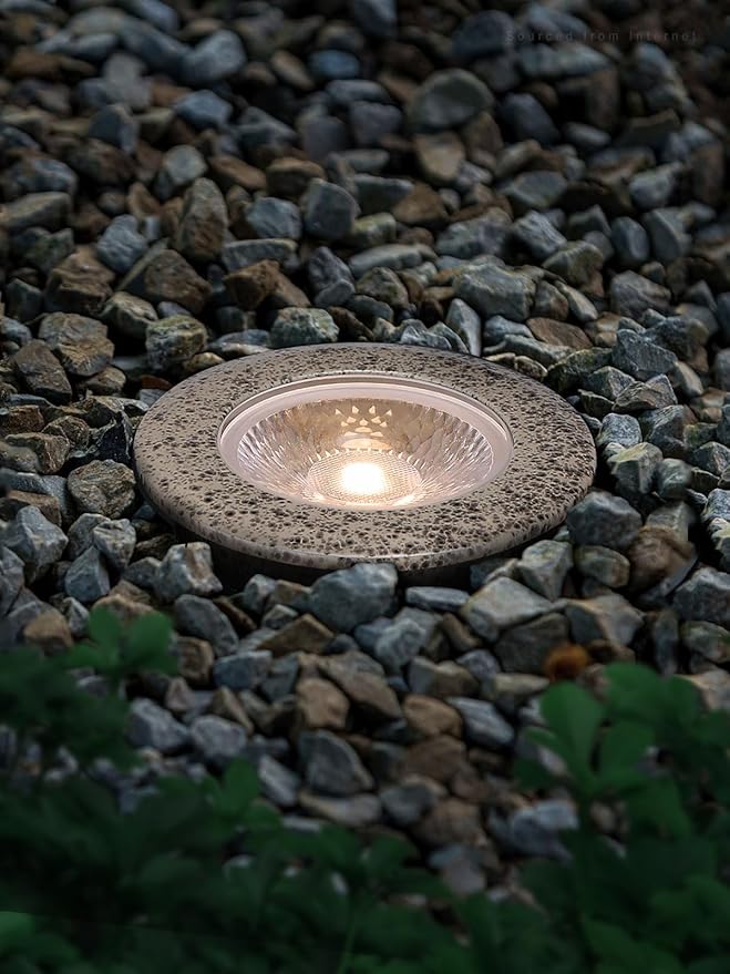 LEONLITE 7W Well Lights Landscape LED In Ground 12-24V AC/DC Low Voltage CRI90 IP67 Waterproof Inground Well Lights Outdoor Rock Color 3000K Pack of 6