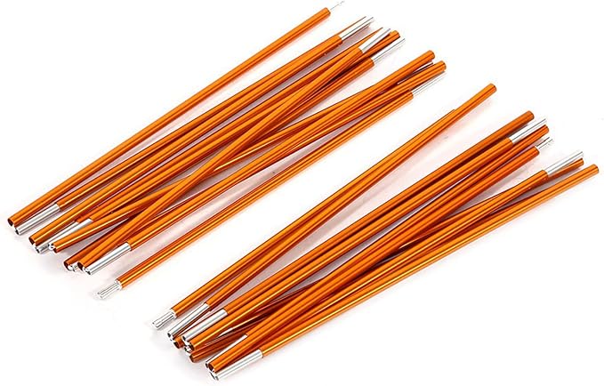 Aluminum Alloy Tent Poles 2Pcs Camping Tent Support Rods Bar Replacement Accessories Awning Frames Kit for Outdoor Camping Hiking Backpacking Travel Gold