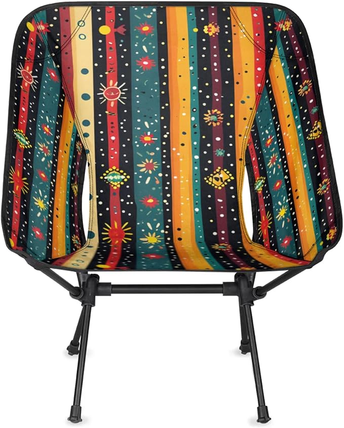 Honeybaby Folding Camping Chair Stripes Boho Camping Chairs Lightweight Portable Chair Outdoor Foldable Chairs for Camping Travel Picnic Beach Hiking
