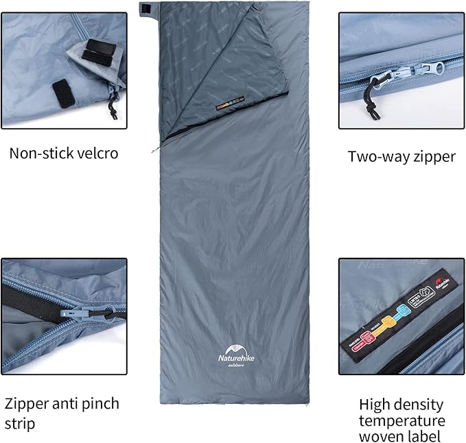 Naturehike Lightweight Compact Sleeping Bag 59℉/32℉ Envelope Ultralight Backpacking Sleeping Bag Portable Waterproof with Compression Sack for Cold&ampWarm Camping Traveling Hiking