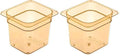 Carlisle FoodService Products 3088513 StorPlus High Heat Food Pan 6 Deep Sixth Size Amber (Pack of 2)