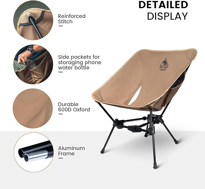 ONETIGRIS 2 Pack Tigerblade Camping Chair Lightweight Folding Backpacking Hiking Compact Portable 330 lbs Capacity