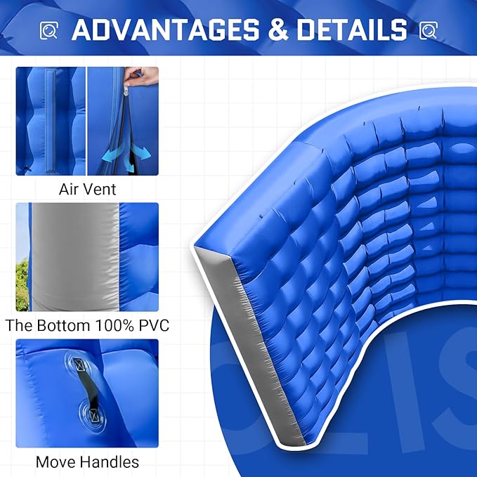 OZIS 10FT Inflatable Tunnel Entrance Sport Tunnel with Blower Inflatable Entryway for Business Advertising Event Exhibition Promotion(Blue10x10x9ft)