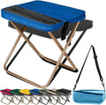 2026 Upgraded Large 12.2in Foldable Backpack Stool 265lbs Ultralight Portable Backpack Chair with Carry Bag Collapsible Stool for Hiking Camping &amp Fishing (Blue Small)