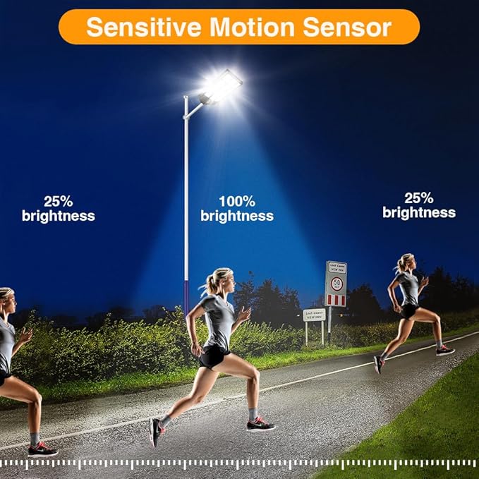 12000W Solar Street Lights Outdoor 100000 Lumens Dusk to Dawn Motion Sensor Security Flood Light Waterproof Perfect for GardenYard Street Parking lot