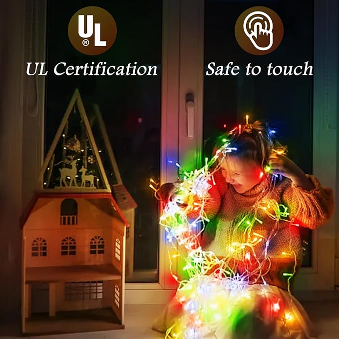 131FT 1280 LED Icicle Outdoor String Lights Multicolor - Waterproof Christmas Curtain Lights 8 Modes Twinkle Function for Patio Wedding Holiday Party Decorations