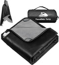 Fleece Waterproof Outdoor Blanket - Windproof Stadium Blanket for Camping Picnics and Sports Stay Dry and Comfortable 80x 58(Hoodeed Black)