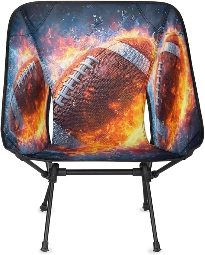 Fire Rugby Camping Chair Folding Backpacking Chair Portable Lightweight Outdoor Chairs with Side Pockets for Hiking Beach Picnic