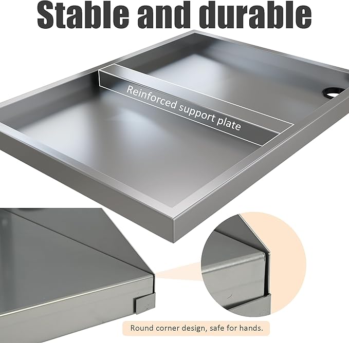 Stainless Steel Microwave Shelf Wall Mount 18x24 200 lb Heavy Duty Metal Appliance Floating Shelves Commercial Microwave Oven Rack for Kitchen Restaurant and Hotel
