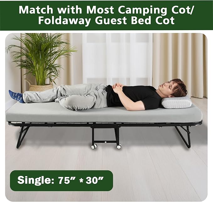 3.5 Extra Thick Foam Camping Mattress Waterproof Cover &amp Travel Bag Portable Sleeping Pad for Car/Tent/Cot/SUV/Trunk/Floor/Guest Bed
