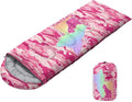 Sleeping Bags for Adults Youth Kids3D Printing Camping Sleeping Bag for Girls Boys Lightweight Waterproof Cold/Warm Weather Sleeping Bag for 3 Seasons