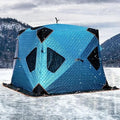 Pop-Up Portable Ice Fishing Tent with Carry Bag Insulated Ice Fishing Shelter with Two Doors &amp Six Windows 3-4 Person