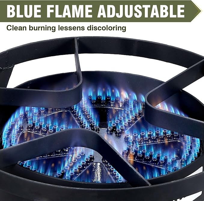 Bestfire 16 Single Propane Burner Camping Stove with 4 Feet High Pressure 0-20 PSI Gas Burner Adjustable Hose 200000 BTU for Frying Camping Home Brewing and Turkey Frying
