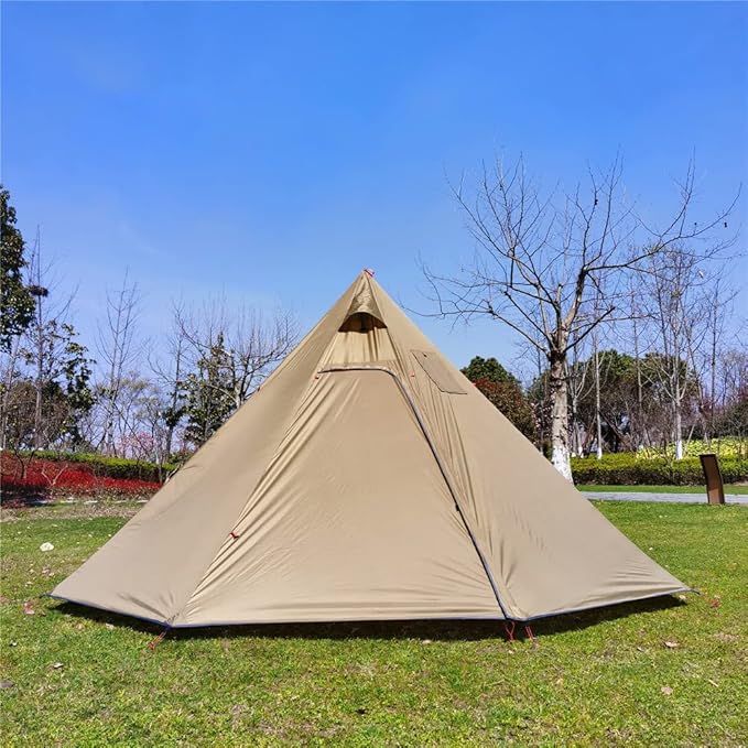 Tipi Hot Tent with Fire Retardant Stove Jack for Flue Pipes 2~3 Person Lightweight Teepee Tents for Family Team Outdoor Backpacking Camping Hiking