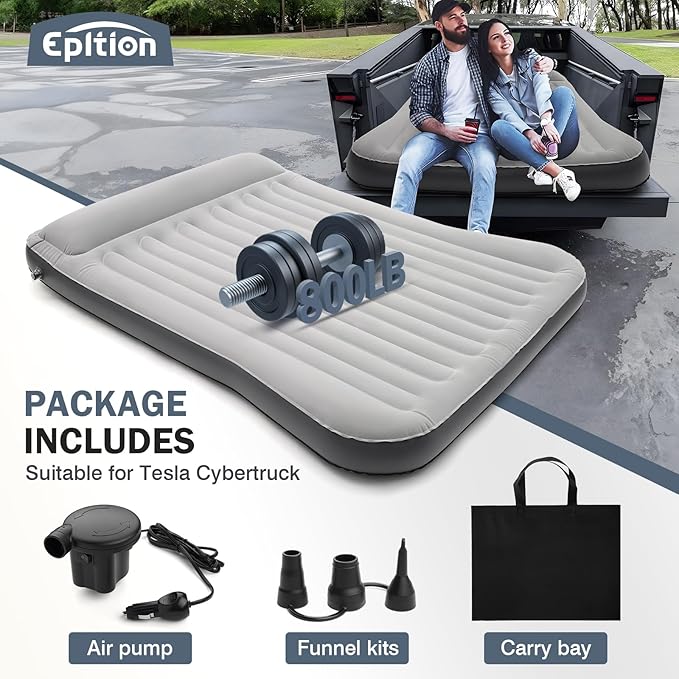 Tesla Cybertruck Truck Bed Air Mattress with Pump-Custom Fit for 2024-2025 Cybertruck Accessories Mattress Portable for HomeTentCamping &amp Guests Travel800lb Weight Capacity