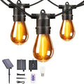 Outdoor Solar String Lights 49FT 15 Shatterproof &amp Waterproof LED Patio Lights with Remote Dimmable &amp Timer Functions 2700K Warm White Commercial Grade Decorative Hanging Lights