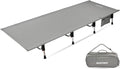 MARCHWAY Lightweight Folding Tent Camping Cot Bed with Lever Lock Easy Setup Portable Compact for Outdoor Travel Hunting Hiking Motorcycling Support 330Lbs (Grey)