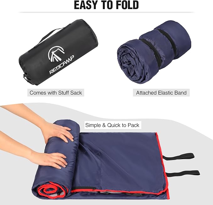 REDCAMP Large Waterproof Stadium Blanket for Cold Weather Soft Warm Fleece Camping Blanket Windproof for Outdoor Sports 71x59 Dark Blue/Grey