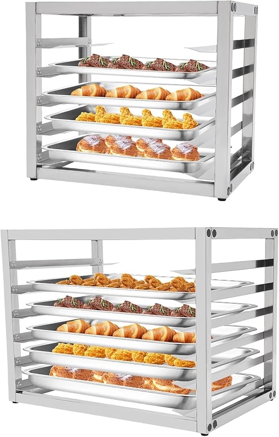 Stainless Steel Stackable Bun Pan Baking Cooking Bakery Wire Racks Bread Baking Equipment For Home Restaurant Kitchen (6 Tier)