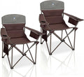 CAMPHILL Oversized Camping Chairs 2 Pack - Heavy Duty 400LBS Padded Lawn Chair with Cooler BagCup HolderSide PocketCollapsible for OutdoorCampFishing &amp GardenMaroon