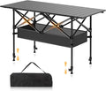 Camping Table Portable Folding Roll-Up Picnic Table with Carry Bag &amp Detachable Storage Pockets Lightweight Outdoor Table for Camping Beach Backyard Party BBQ Patio