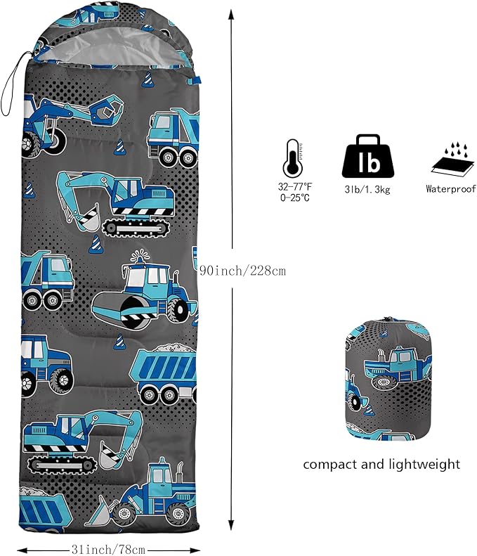 Axolotl Unicorn Sleeping Bag for Kids Boys Girls–Lightweight Warm Cold Weather Sleeping BagsWaterproof Portable Sleeping Bag with Compression Sack for Camping Backpacking Outdoor Indoor
