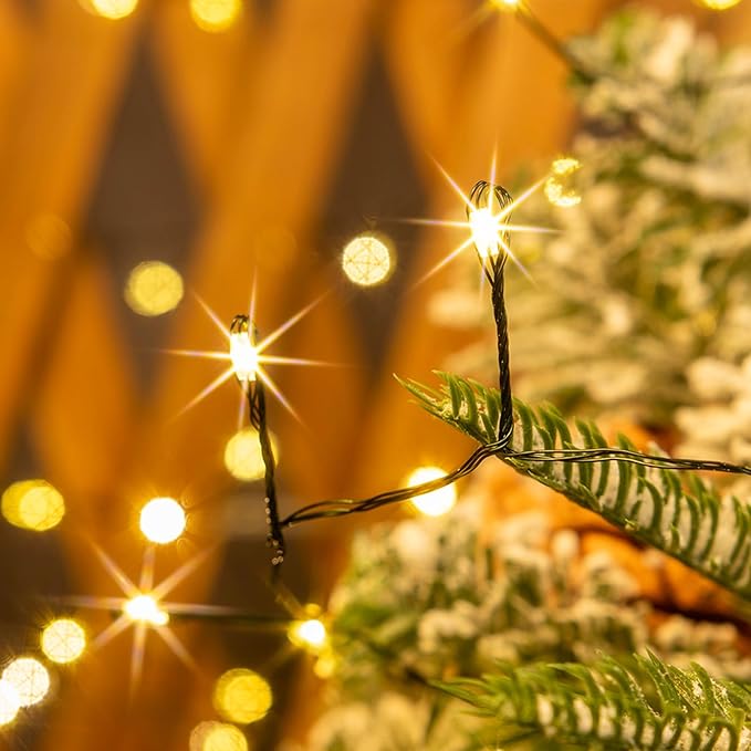 Firecracker Fairy Lights33FT 300Leds Waterproof Twinkle Lights Plug in8 Modes Remote String Light for Indoor Outdoor Christmas Wedding Birthday Patio Garden DecorGreen WireWarm White