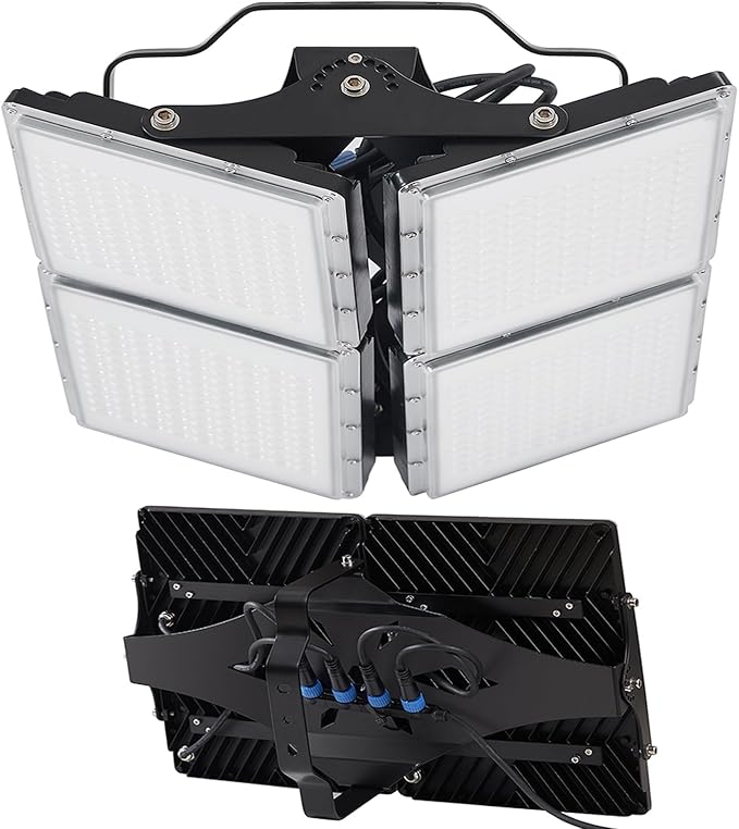 400W LED Flood Light 60000LM Super Bright Outdoor Security Lights UL Approved Plug with 4 Panel Adjustable 6000K Daylight White IP66 Waterprooffor Stadium Yard Street &amp Parking Lot Lighting