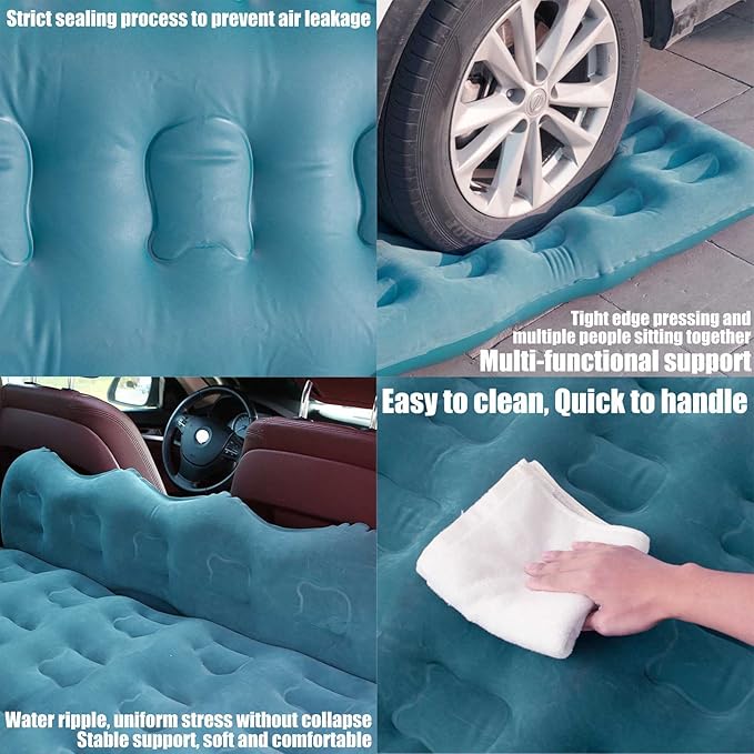 TXGJWRA Bed for Car Inflatable Car Air Mattress Camping Bed Back Seat Mattress Inflatable Mattress Air Bed for Car Universal SUV Extended Air Couch with Air PillowsBlack(Color)
