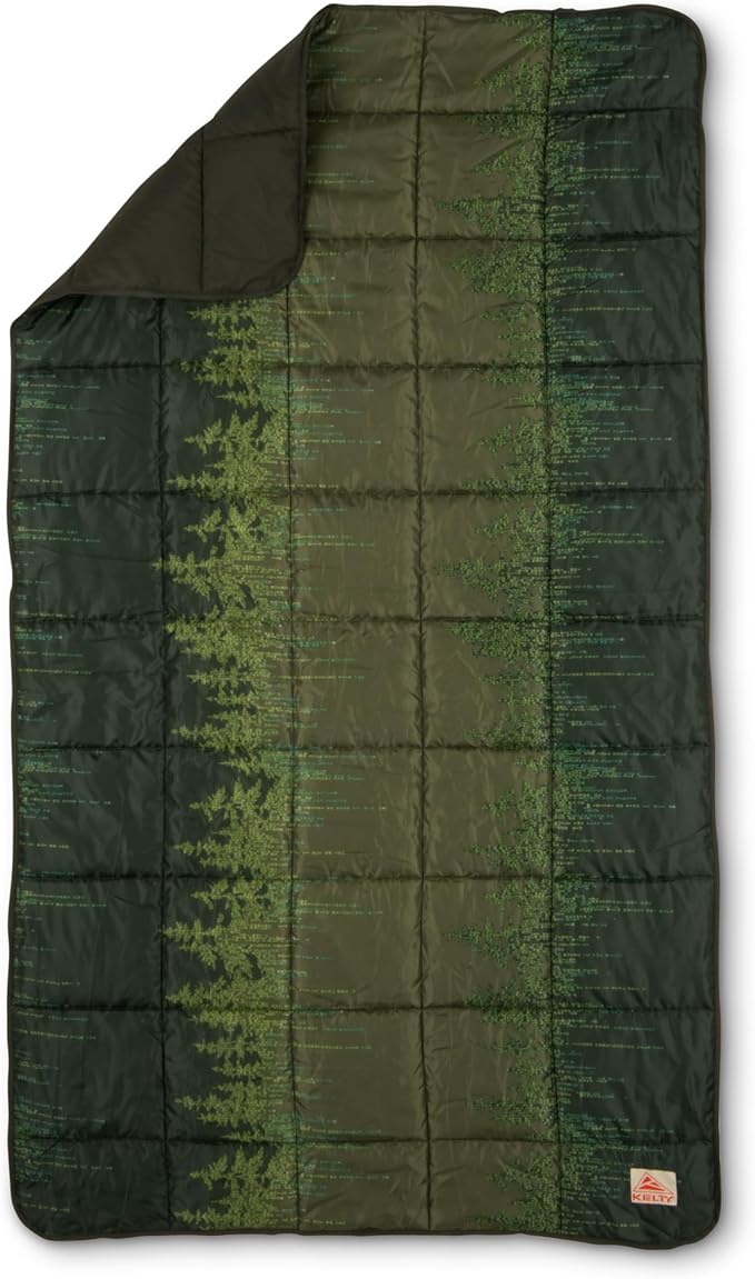 Kelty | Bestie Blanket Winter Moss Treeline - Lightweight Cozy Large 1P Blanket - Twin