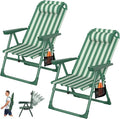 Suteck Backpack Beach Chairs for Adults 2 Pack 6-Position Folding Reclining Chair with Cooler Bag &amp Cup Holder Lightweight Portable Beach Chair for Camping Outdoor Sand Travel Use