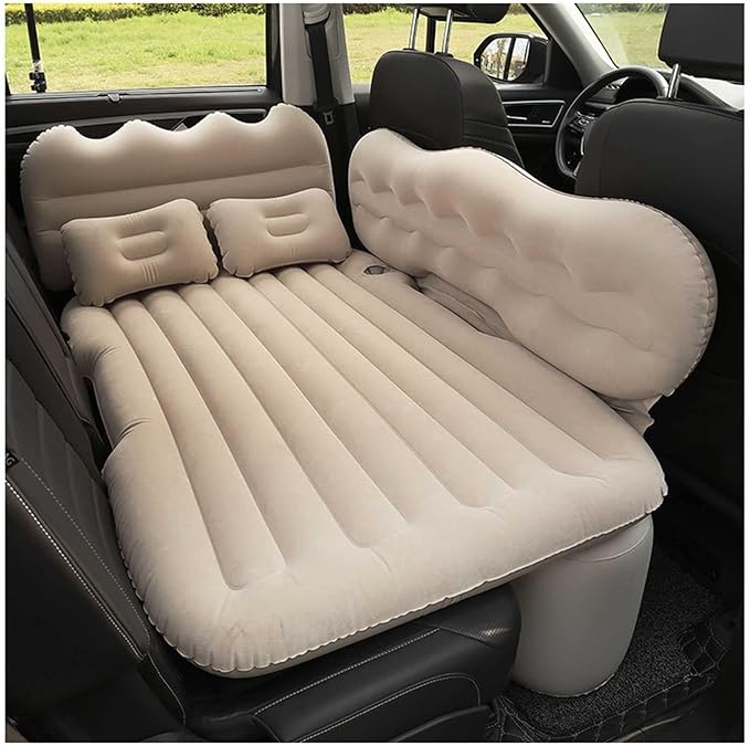 Inflatable Car Mattress for Camping &amp Travel Portable Sleeping Pad with Pump &amp 2 Pillows Black