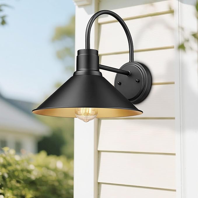 Exterior Barn Light Outdoor Wall Mount Light for House Front Porch Wall Lighting Fixture Farmhouse Outdoor Sconce Light (Black 3 Pack)