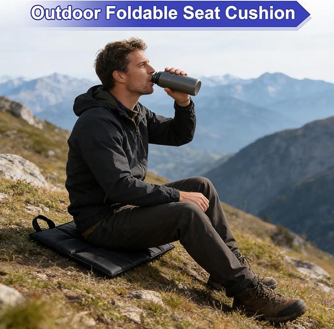 4Pcs Foldable Oxford Outdoor Seat Cushions Portable Sitting Pad with 4 Storage Bags Waterproof &amp Insulated Sit Mat Hiking Pad for Hiking Picnic Travel Garden Outdoor