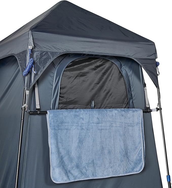 Kakadu Outback Shower Tent Portable Privacy Shelter Outdoor Camping Toilet Tent Changing Room Sturdy Easy Setup - with LED Light Carry Bag Towel Rod