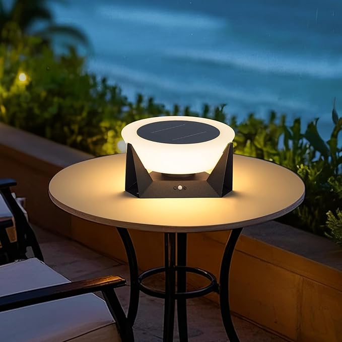 11 Solar Post Lights IP54 Waterproof Solar Pillar Lights Outdoor Dusk to Dawn Outdoor Lamp Post Light Stainless Steel Column Lighting for Posts Outside Deck Patio Garden E26 Bulb