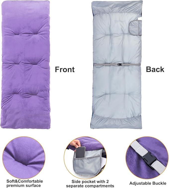Folding Camping Cot Pad - Portable &amp Comfortable Outdoor Sleeping Mat with Elastic Strap Lightweight Waterproof Bottom Mattress Pad