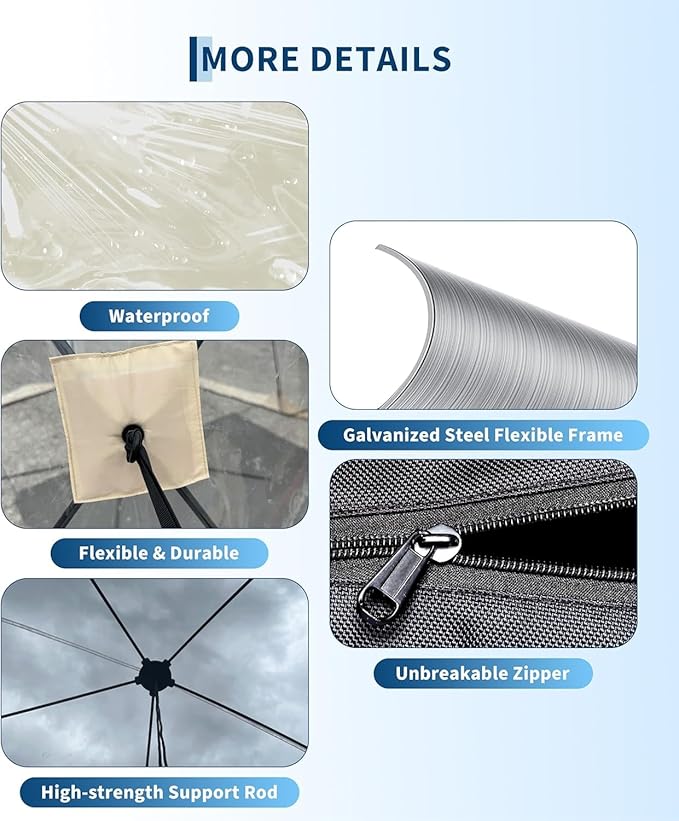 Pop Up Bubble Tent for 4-8 Persons – 10x10 ft All-Weather Transparent Dome Igloo – Rainproof Windproof Shelter for Camping Patio Sports Garden – Portable Sun Shelter (10 * 10)