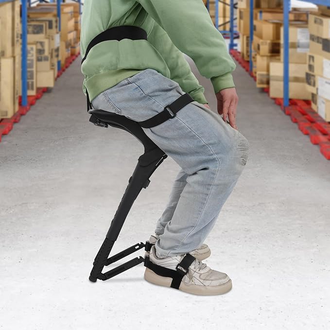 Wearable Chair Invisible SeatAdjustable Chairless Wearable Invisible ChairFolding Invisible Seat Bearing 330LBSfor Ergonomic Support Lightweight Wearable Exoskeleton Seat