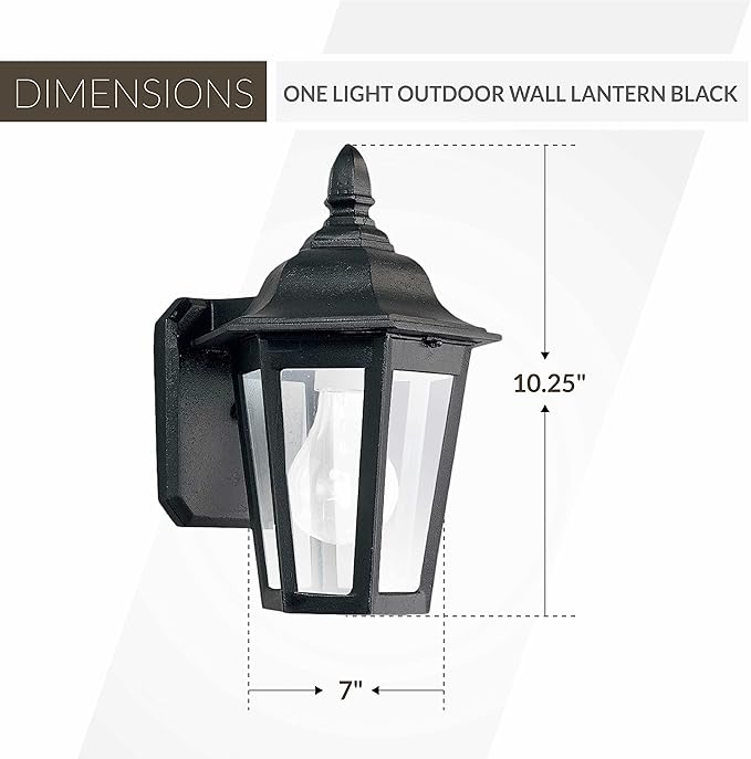 Generation Lighting 1-Light Brentwood Outdoor Wall Lamp Black 8822-12 Outdoor Lights Make Charming Wall Lamps for Outdoor Decor Wall Light Fixture Uses A19 Standard or LED Light Bulb