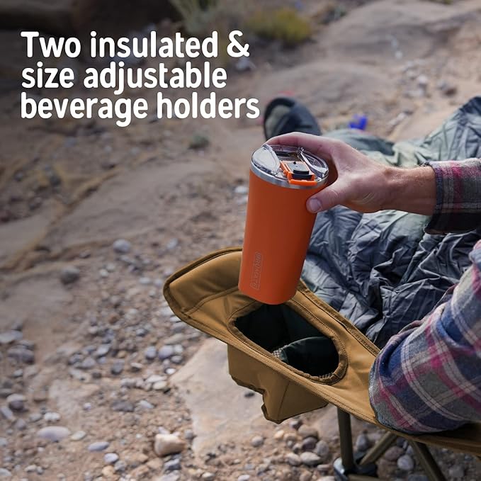 Kelty Deluxe Lounge Chair – Folding Outdoor Camp Chair Insulated Cupholders Customized Recline Steel Frame Padded Roll Storage 2024 (Deep Lake)