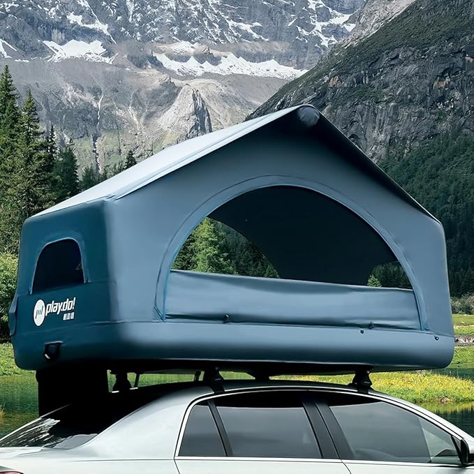 2 Person Inflatable Car Roof Top Tent with Pump4 Season Waterproof and Sun Resitant Camping Dome Roof Top Tents Camping Tent for SUV Truck and Universal CarsEasy Setup