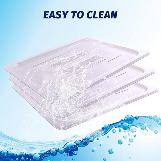6-Pcs Food Pan Lid Full Size Clear Polycarbonate Hotel Pan Cover with handle