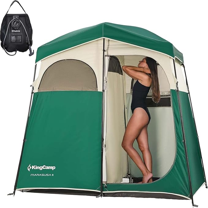 KingCamp Shower Tent Portable Privacy Tent Outdoor Camping 1/2 Room Toilet Tents with Shower Bag &amp Dressing Room for Beach Camping &amp Hiking