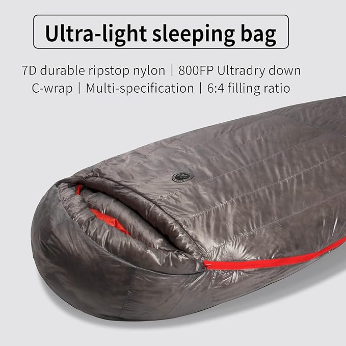 Dusk Upgrade 7D Ultralight 800FP Ultra Dry Down Pro Sleeping Bag Backpacking Camping Hiking for Men &amp Women