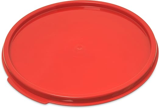 Carlisle FoodService Products Storplus Round Food Storage Container Lid with Stackable Design for Catering Buffets Restaurants Polypropylene (Pp) 6 To 8 Quarts Red (Pack of 12)