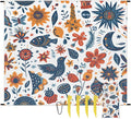 Waterproof Sandproof Beach Blanket 59''×68'' Animals &amp Plants Polyester Outdoor Picnic Blanket with 4 Stakes &amp Storage Bag for BeachCampingVacation White